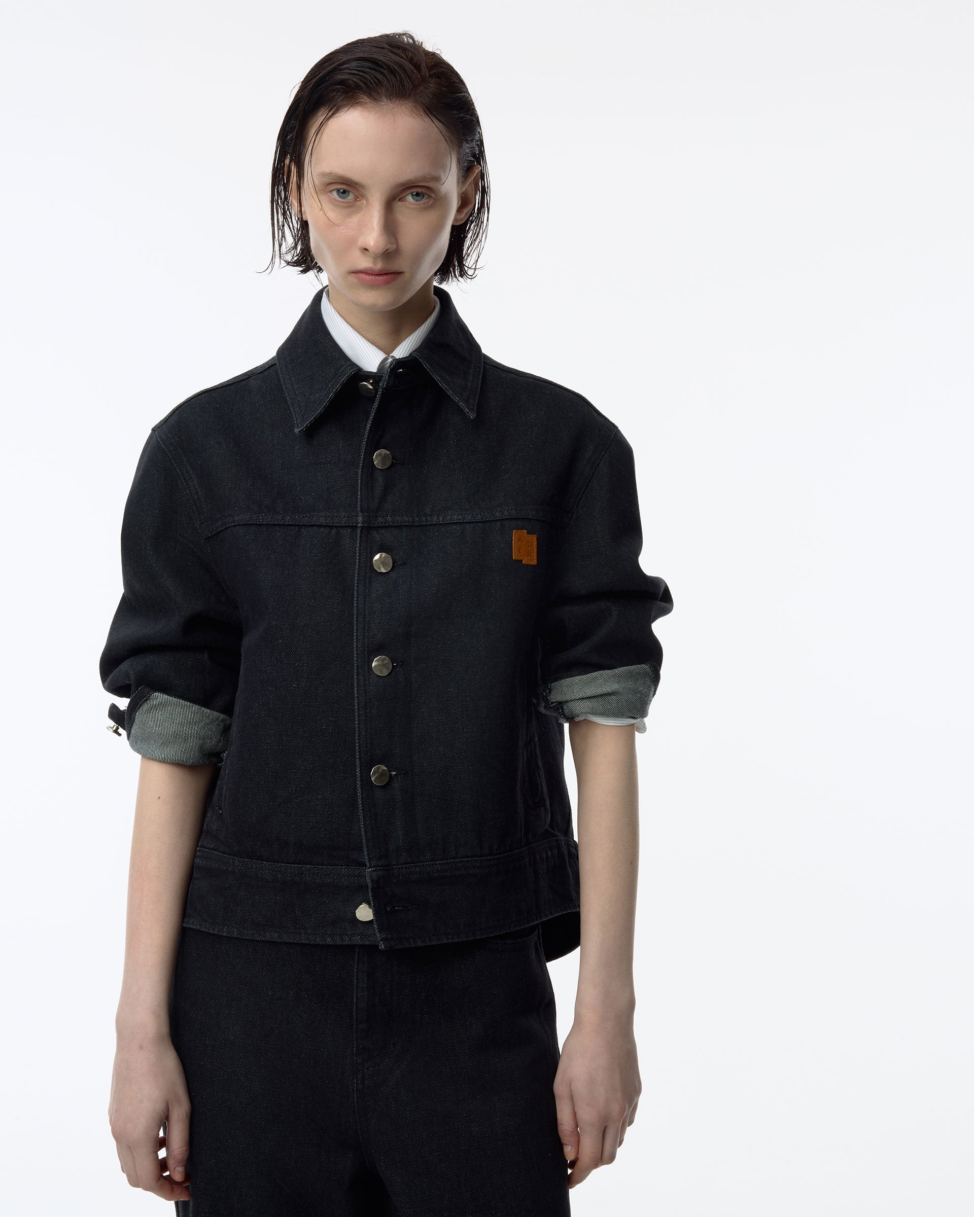 Ader Error - Sig; SV Tag Trucker jacket 01 (Noir) product image 6 | TRAB K-Fashion Australia