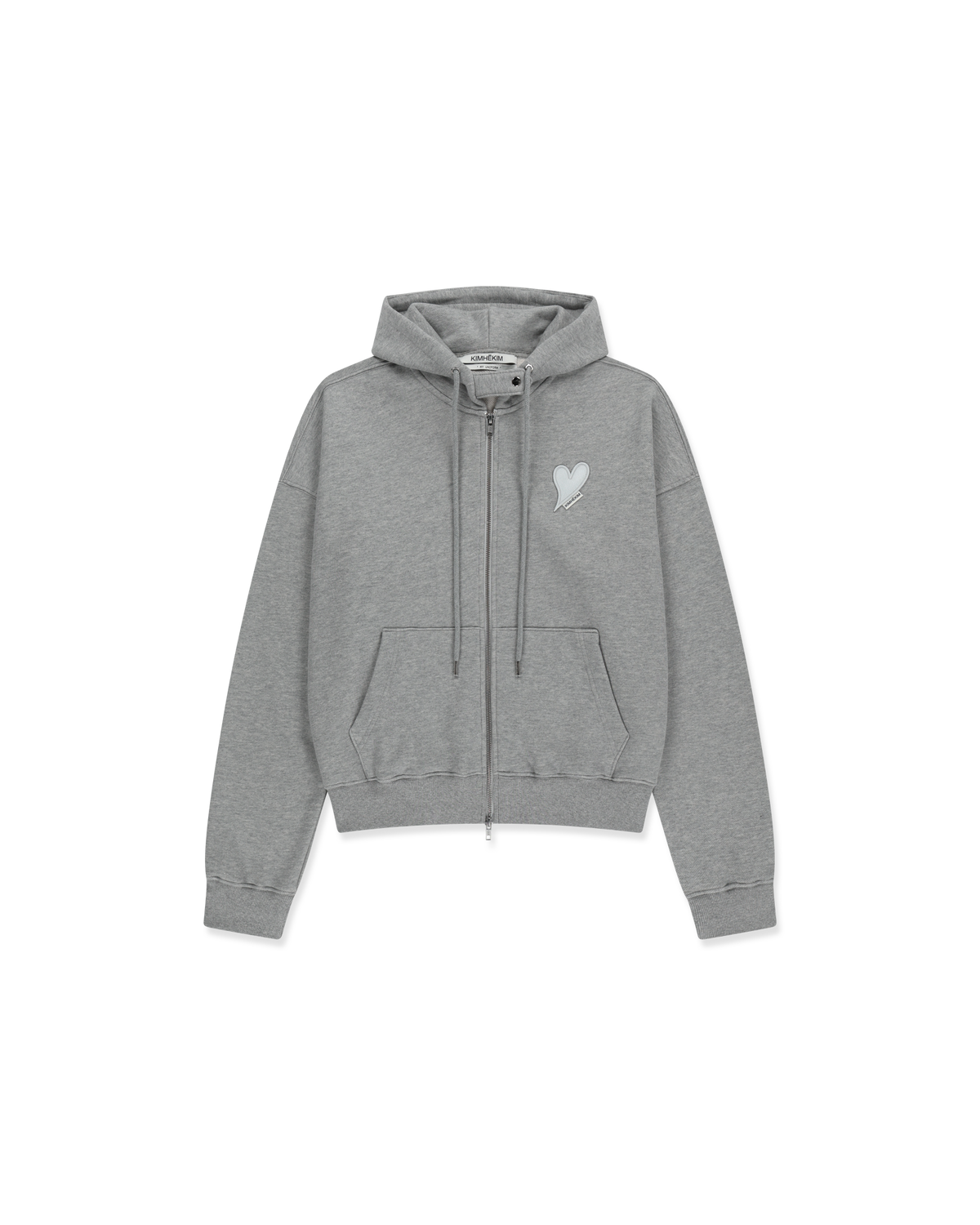 Kimhe Kim - Heart Patch Zip-Up Hoodie (Melange Grey) product image 5 | TRAB K-Fashion Australia