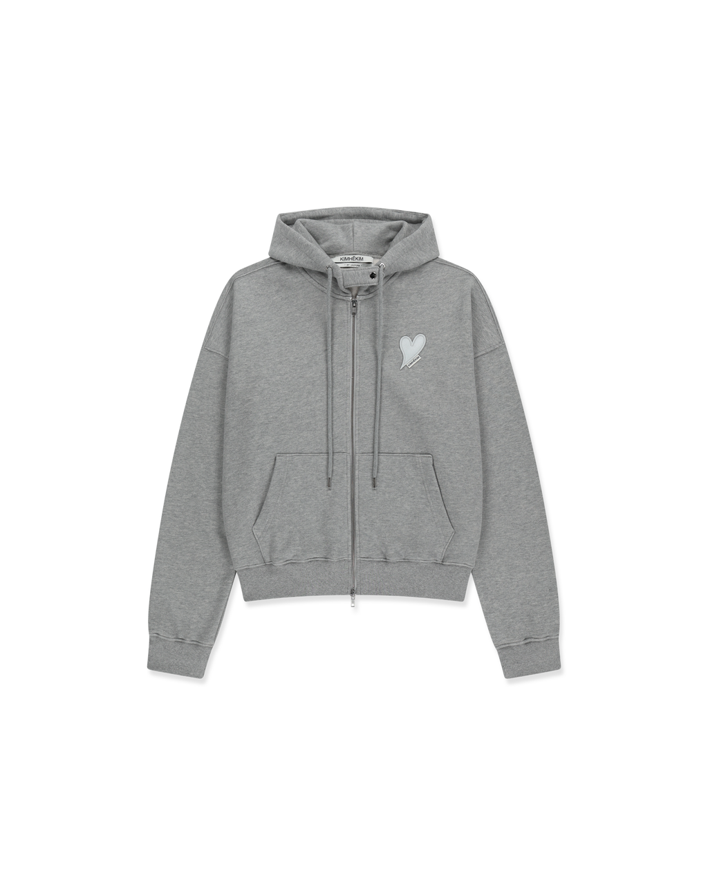 Kimhe Kim - Heart Patch Zip-Up Hoodie (Melange Grey) product image 1 | TRAB K-Fashion Australia