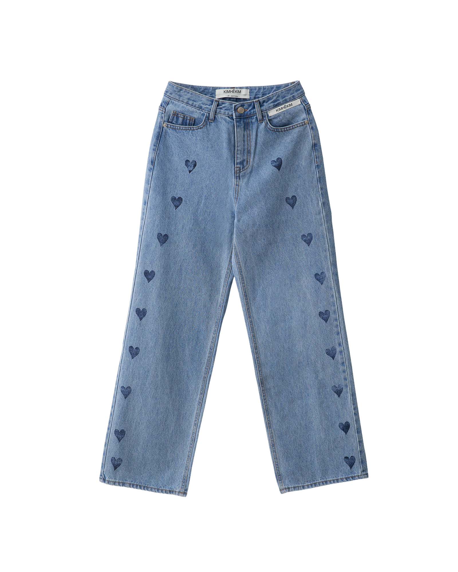 Kimhe Kim - Heart Stamped Jeans (Sky Blue) product image 6 | TRAB K-Fashion Australia