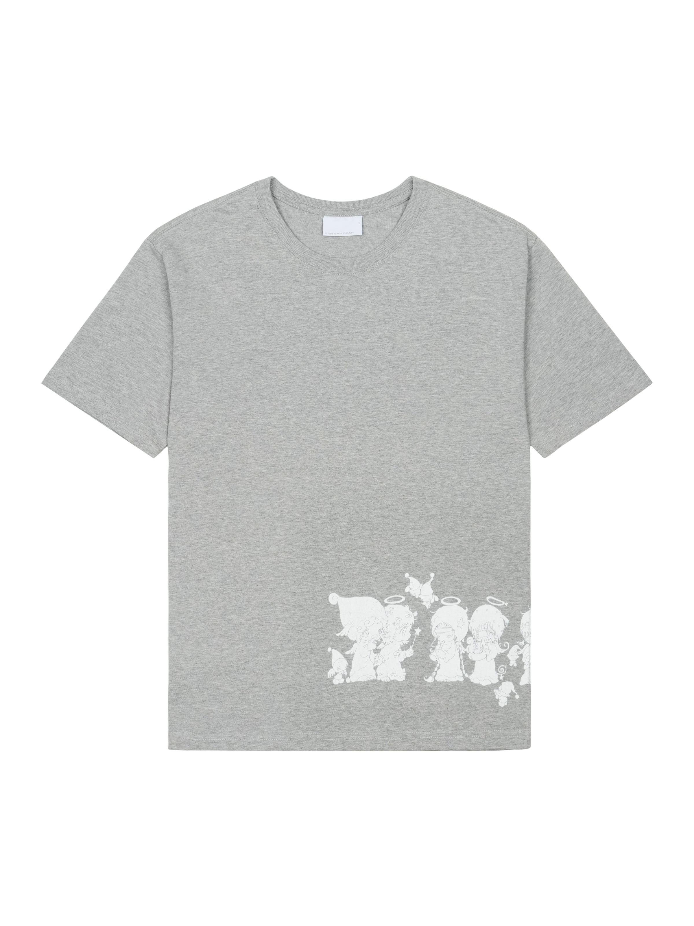 San San Gear - San San X Yuminha Angel T-Shirt (Melange Grey) product image 1 | TRAB K-Fashion Australia