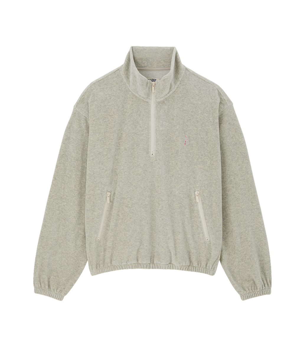 Llege - Velour Half-Zip Pullover (Grey) product image 1 | TRAB K-Fashion Australia