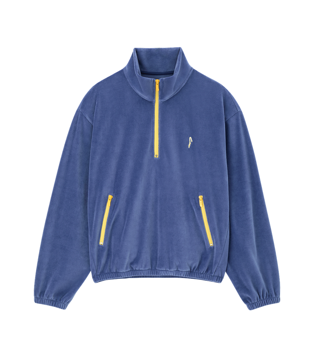 Llege - Velour Half-Zip Pullover (Vintage Blue) product image 1 | TRAB K-Fashion Australia