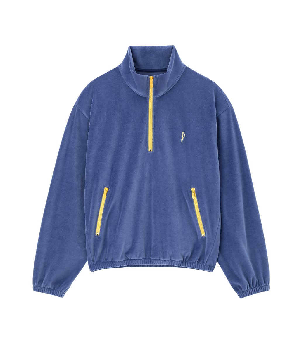 Llege - Velour Half-Zip Pullover (Vintage Blue) product image 1 | TRAB K-Fashion Australia