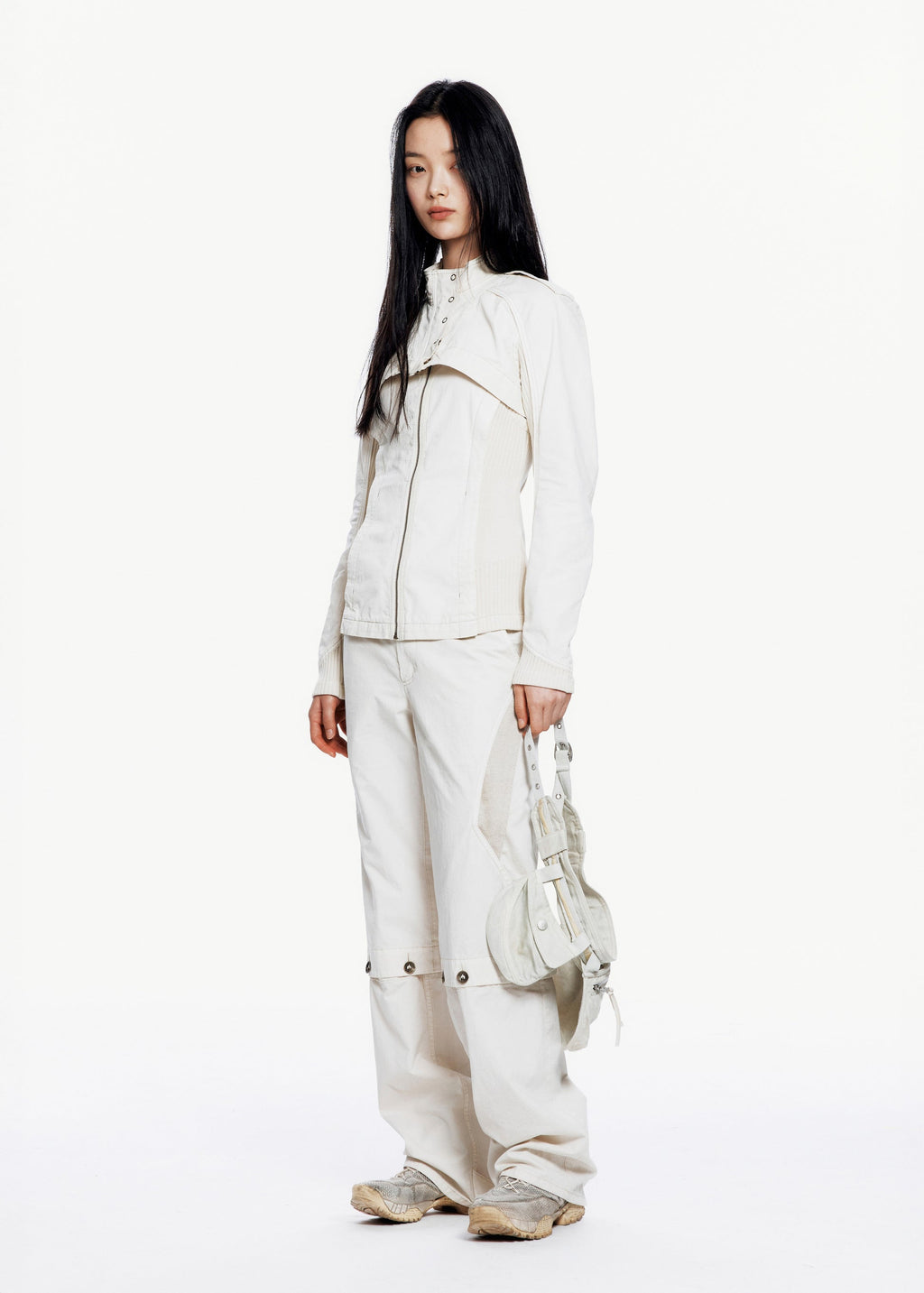Hyein Seo - Double Layer Moto Jacket (Ivory) product image 3 | TRAB K-Fashion Australia
