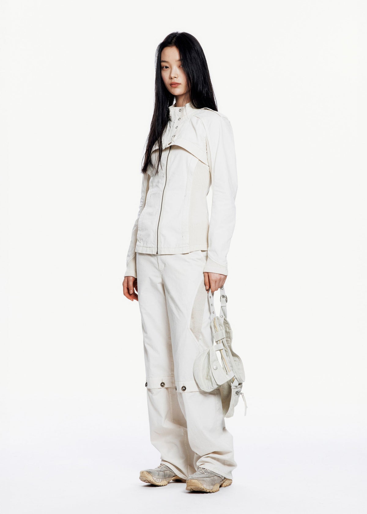 Hyein Seo - Double Layer Moto Jacket (Ivory) product image 11 | TRAB K-Fashion Australia