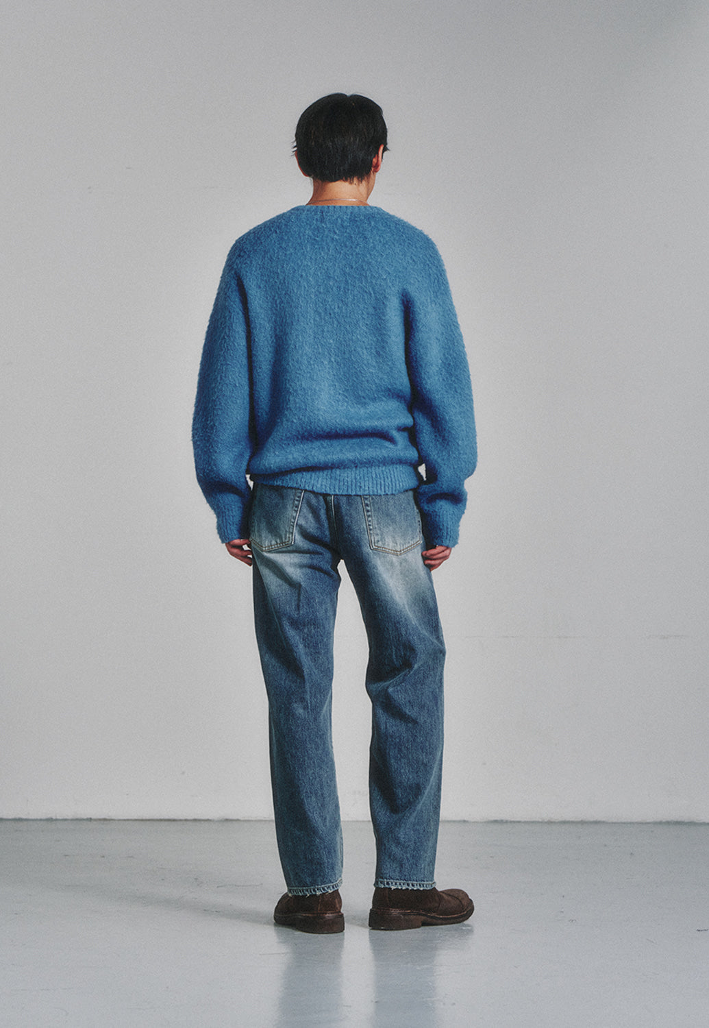Art if acts - Alpaca Round Neck Cardigan (Dark Blue) product image 4 | TRAB K-Fashion Australia