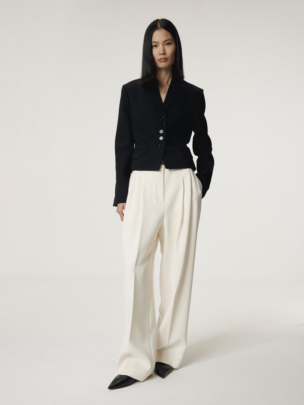 Recto - Double Pleated Wide Pants (Cream) product image 8 | TRAB K-Fashion Australia