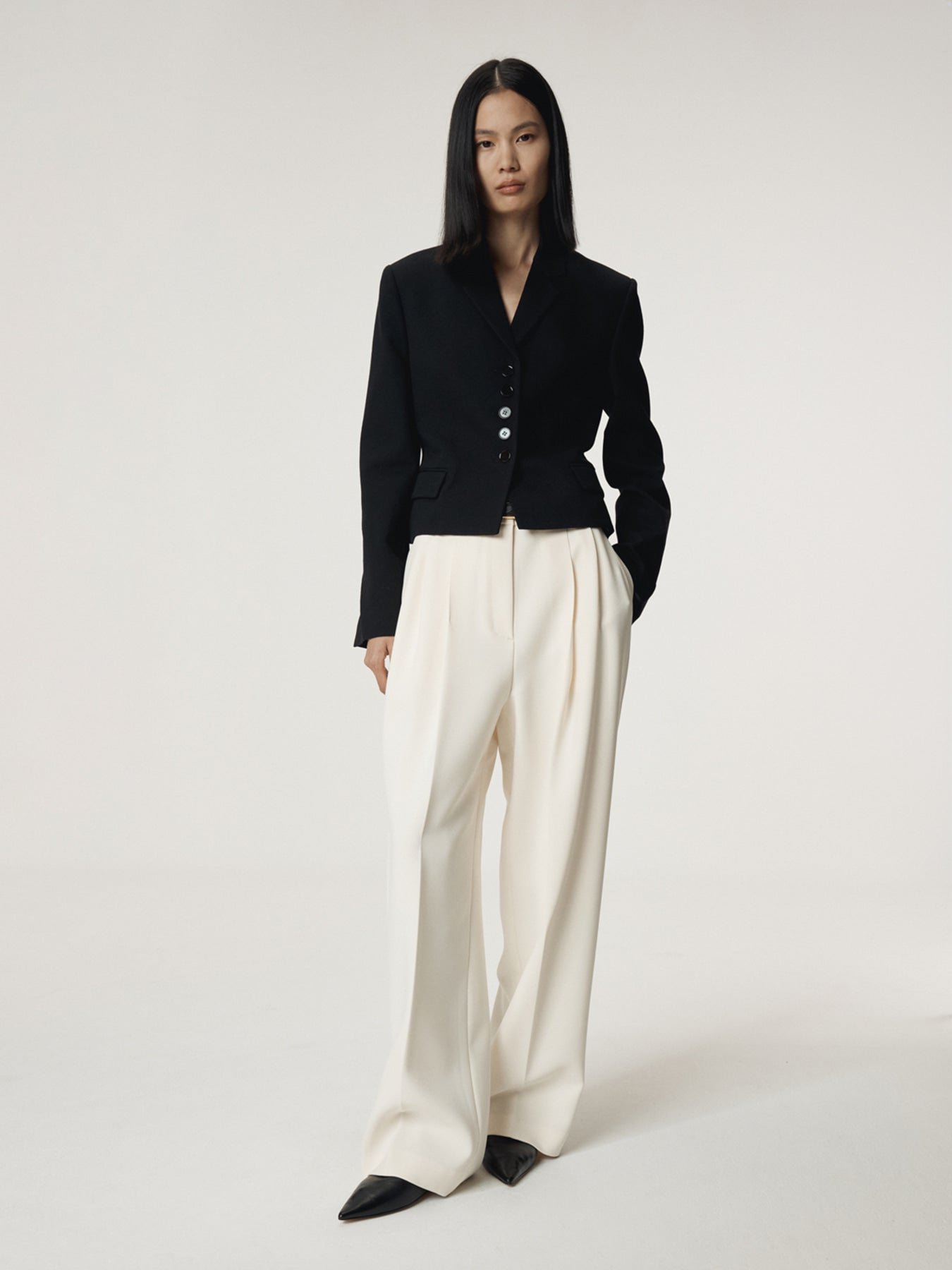 Recto - Double Pleated Wide Pants (Cream) product image 8 | TRAB K-Fashion Australia