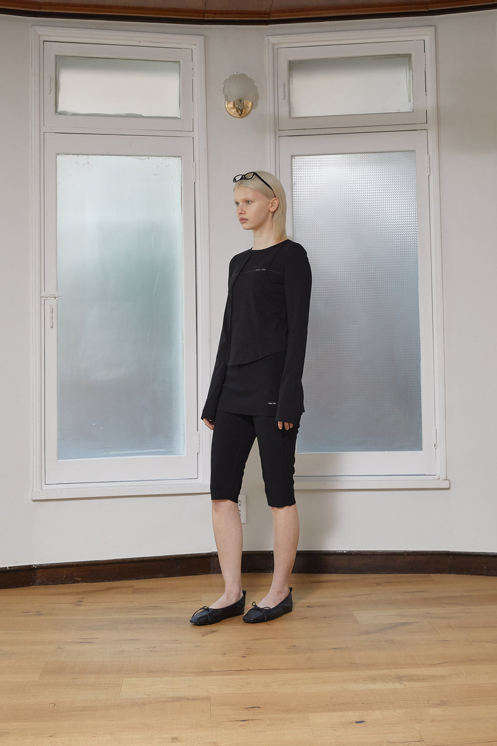 Matin Kim - Tuck Detail Small Logo Top (Black) product image 8 | TRAB K-Fashion Australia