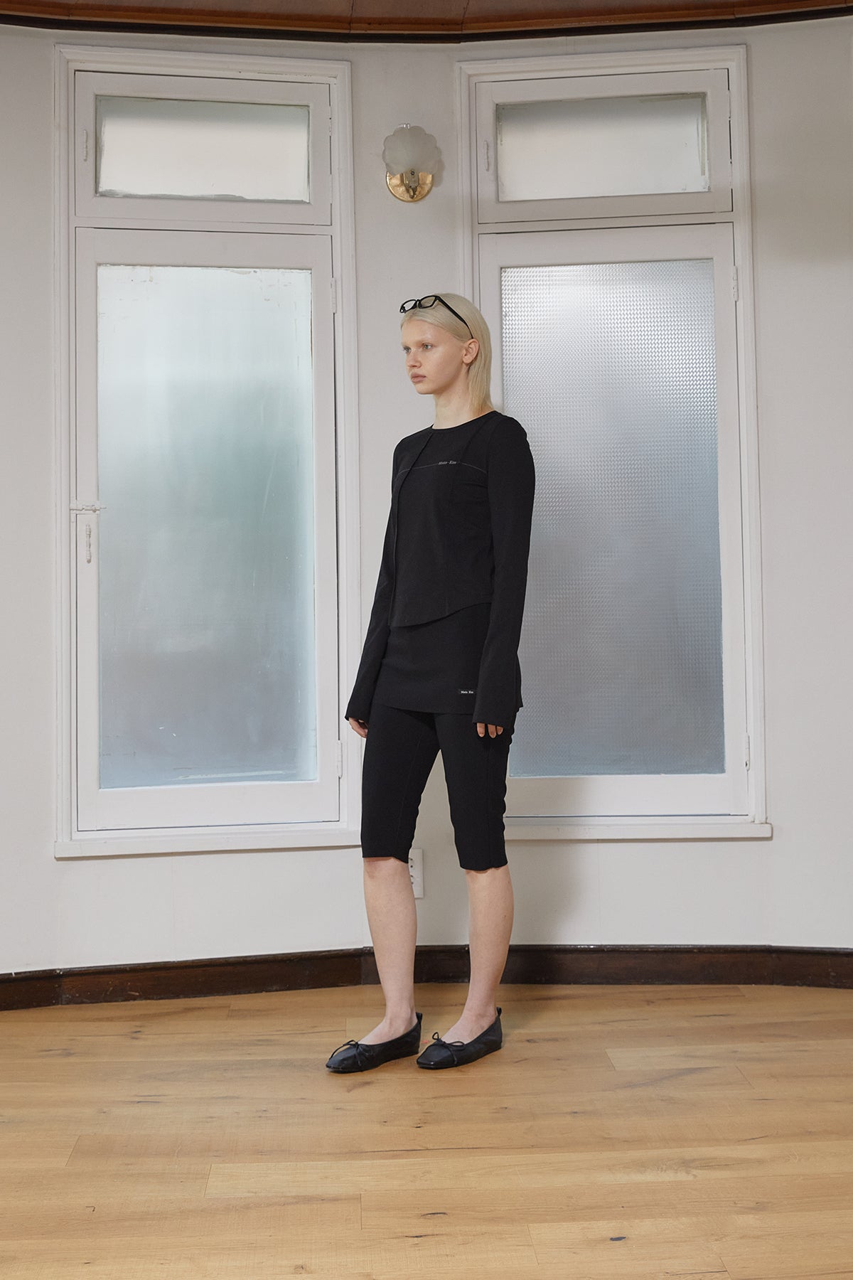 Matin Kim - Tuck Detail Small Logo Top (Black) product image 8 | TRAB K-Fashion Australia