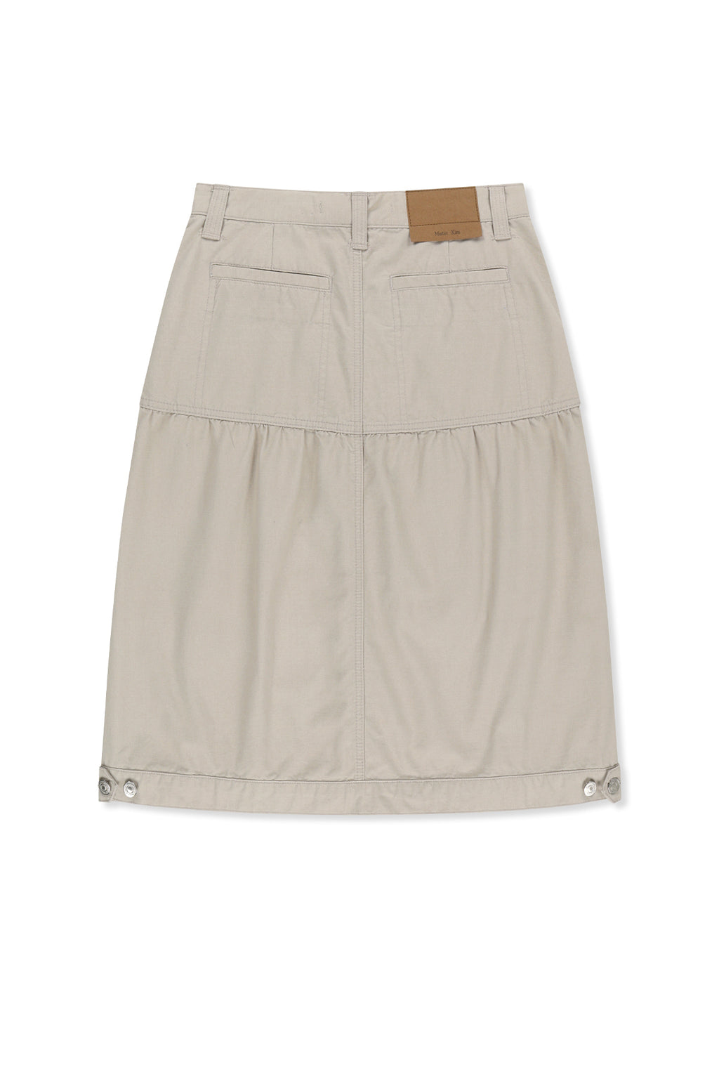 Matin Kim - Vintage Pocket Midi Skirt (Light Beige) product image 2 | TRAB K-Fashion Australia