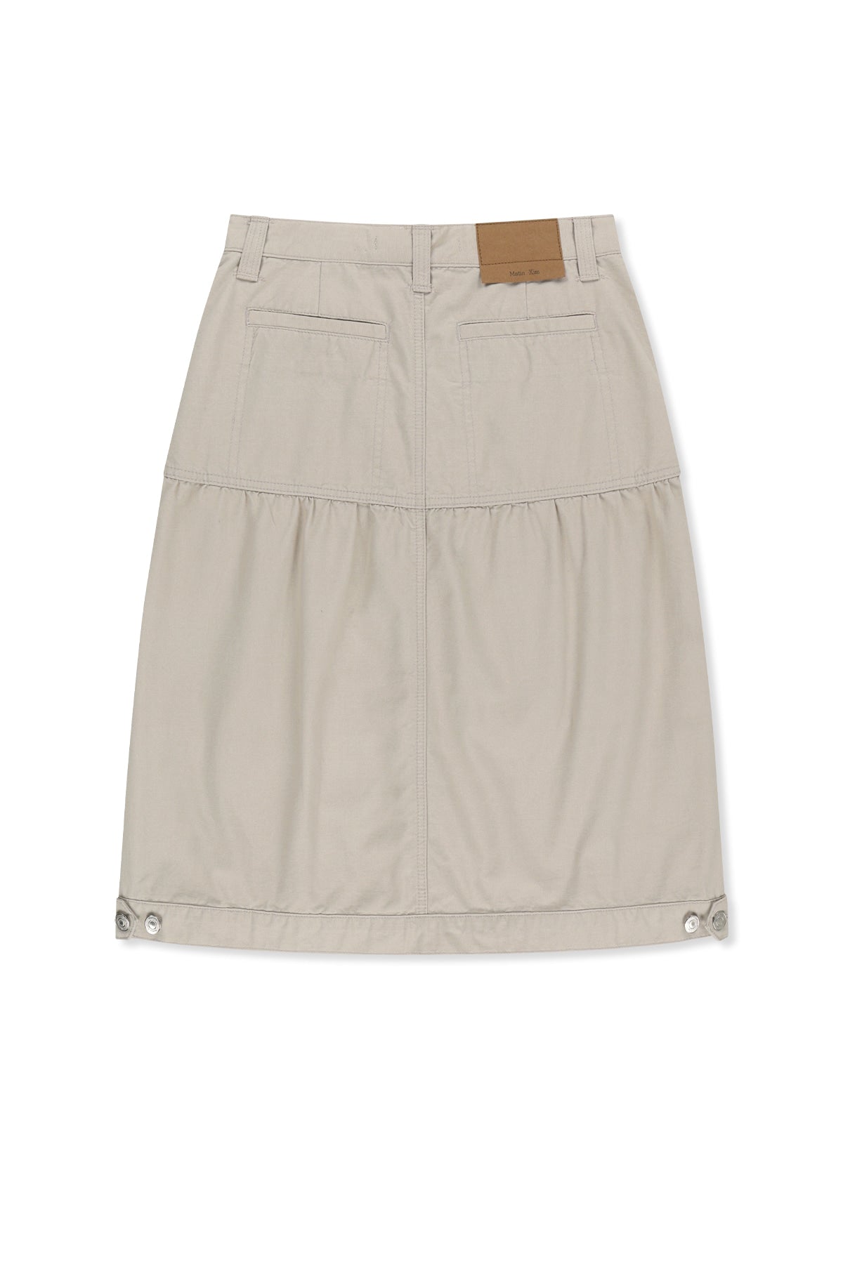 Matin Kim - Vintage Pocket Midi Skirt (Light Beige) product image 2 | TRAB K-Fashion Australia