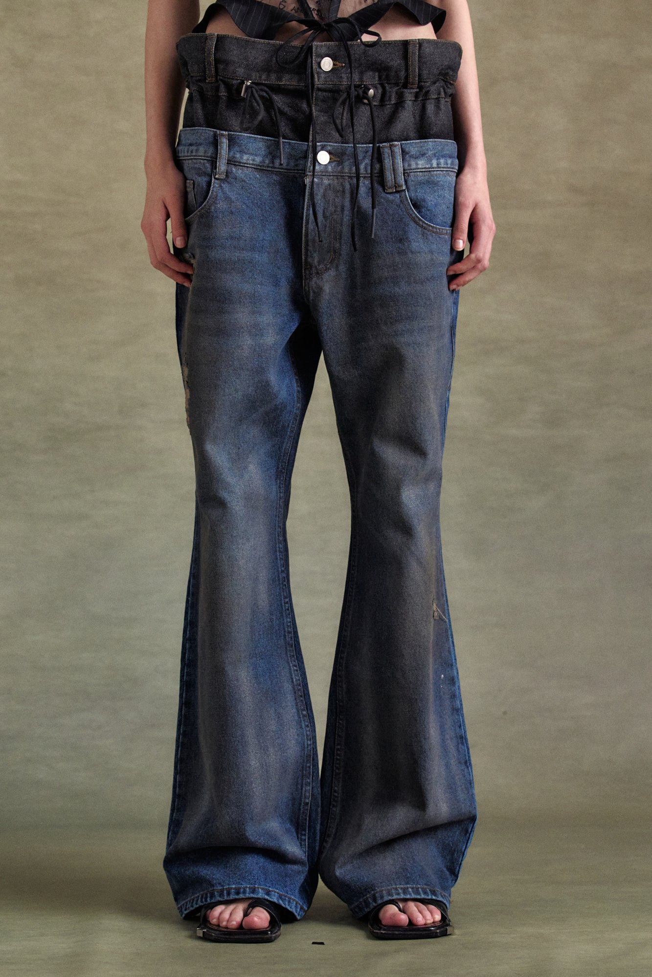 Andersson Bell - Dusty Spray Double Waist Jeans (Blue Black) product image 8 | TRAB K-Fashion Australia