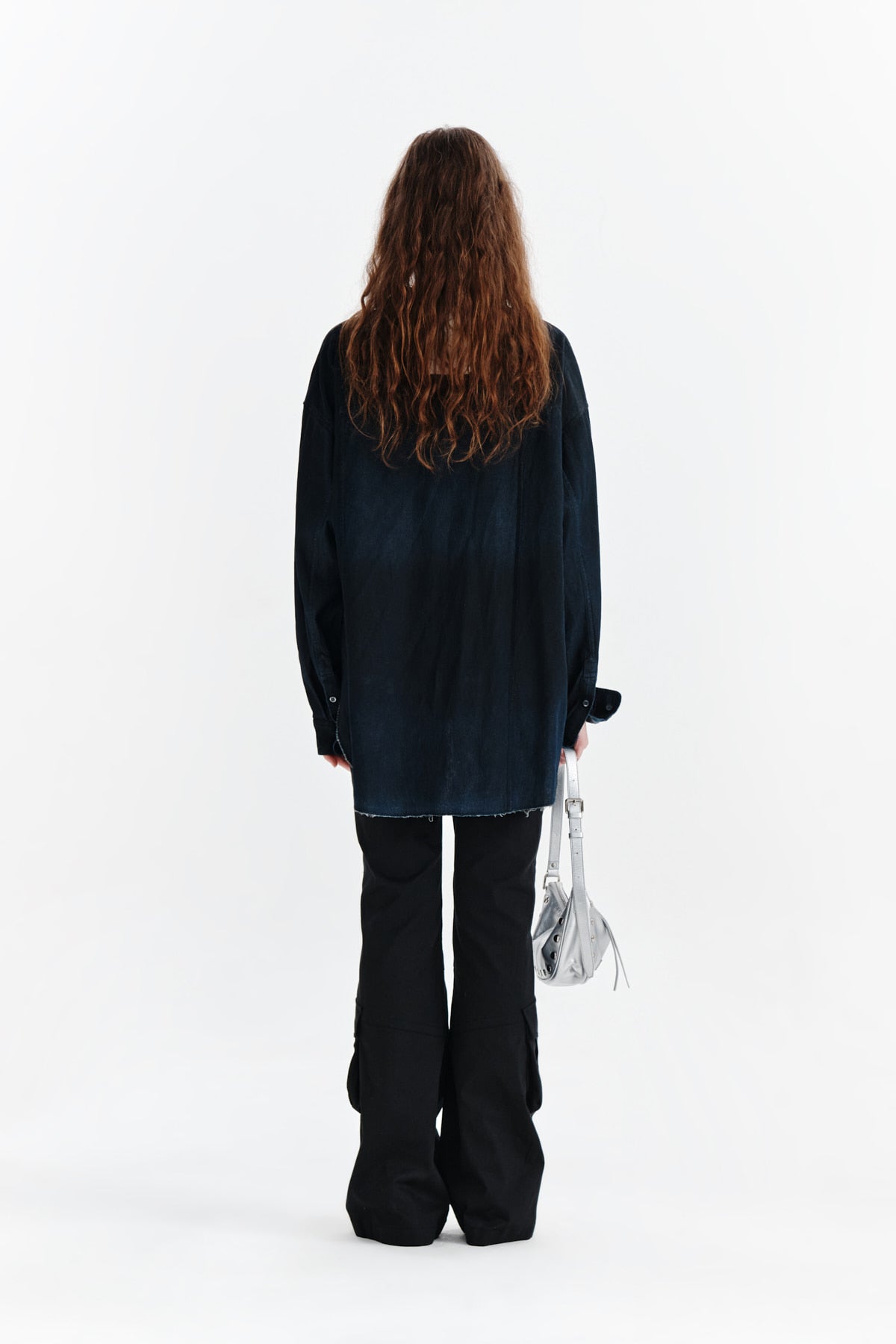 Matin Kim - Denim Cut Out Dying Shirt (Navy) product image 7 | TRAB K-Fashion Australia