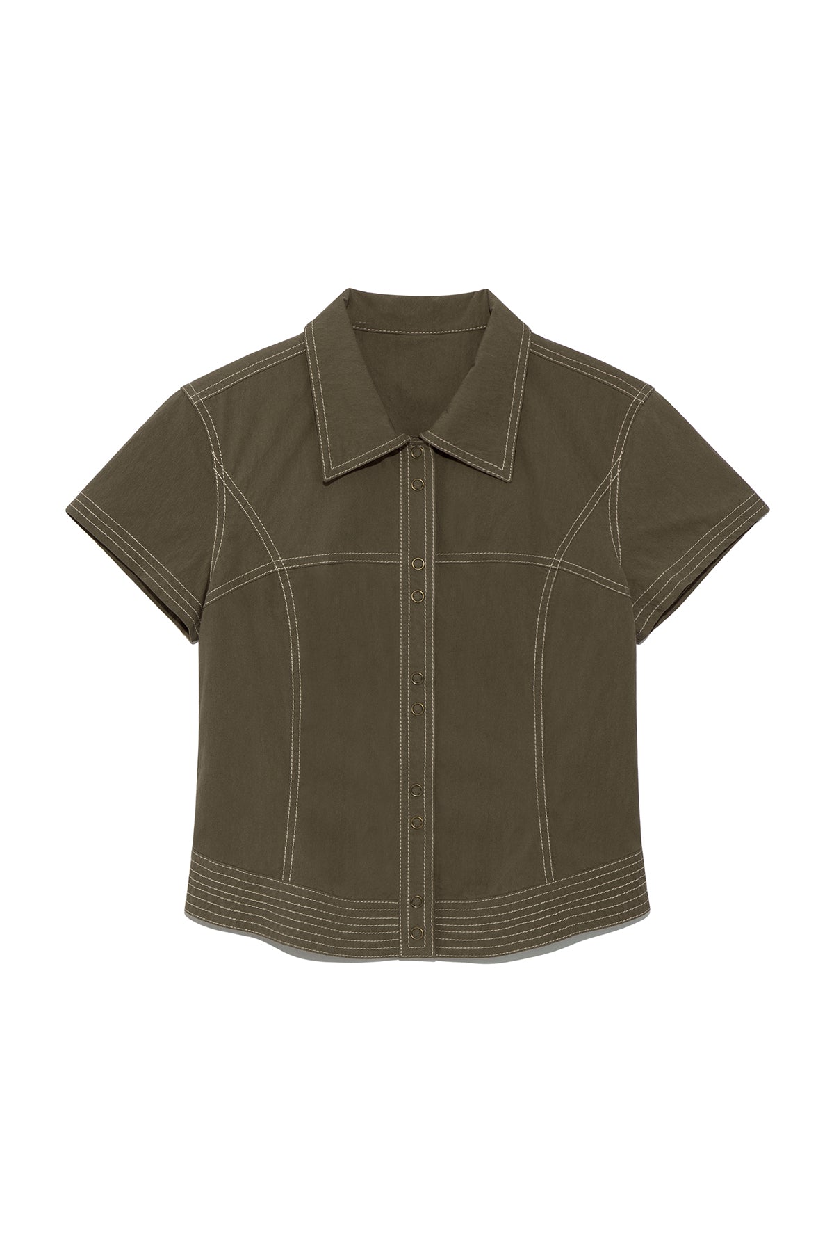 Matin Kim - Stitch Point Slim Shirket (Khaki) product image 1 | TRAB K-Fashion Australia