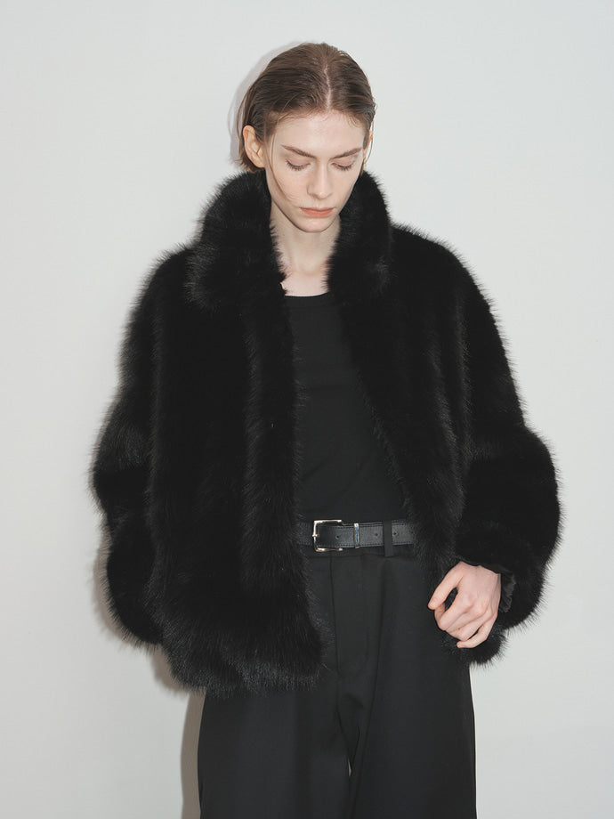 Tonywack - Faux Fur Relaxed Blouson (Black) product image 7 | TRAB K-Fashion Australia