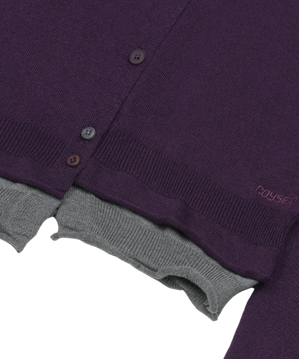 Coyseio - Round Collar Knit Cardigan (Purple) product image 15 | TRAB K-Fashion Australia