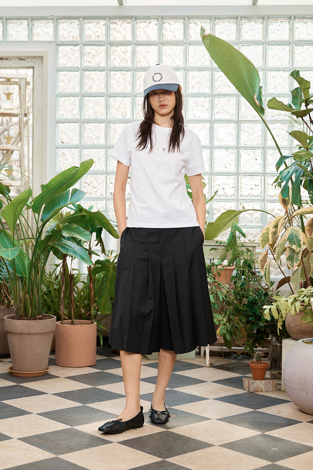 Matin Kim - Sticker Graphic Logo Top (White) product image 8 | TRAB K-Fashion Australia