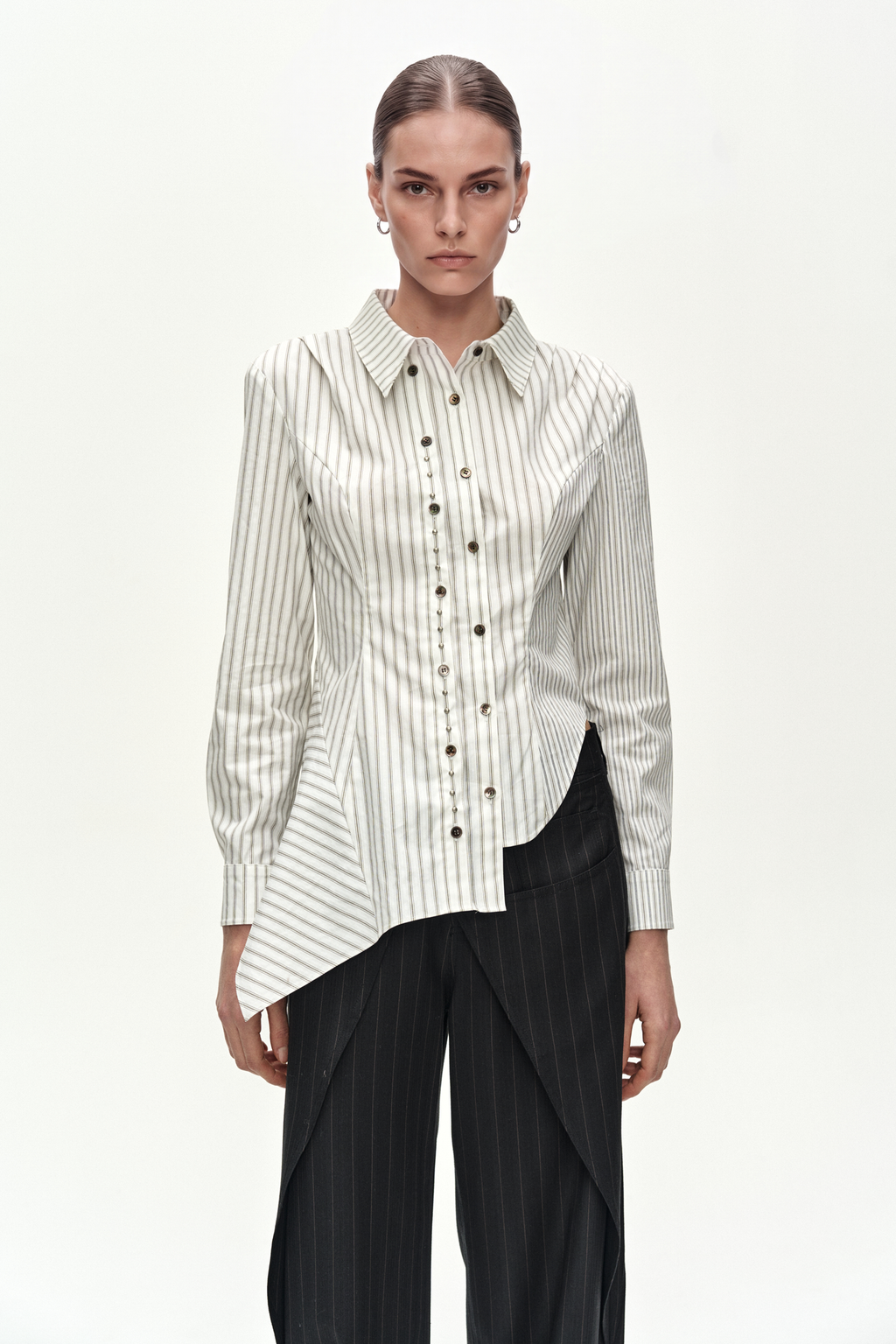 Andersson Bell - Stripe Wrap Pants (black) (Black) product image 4 | TRAB K-Fashion Australia