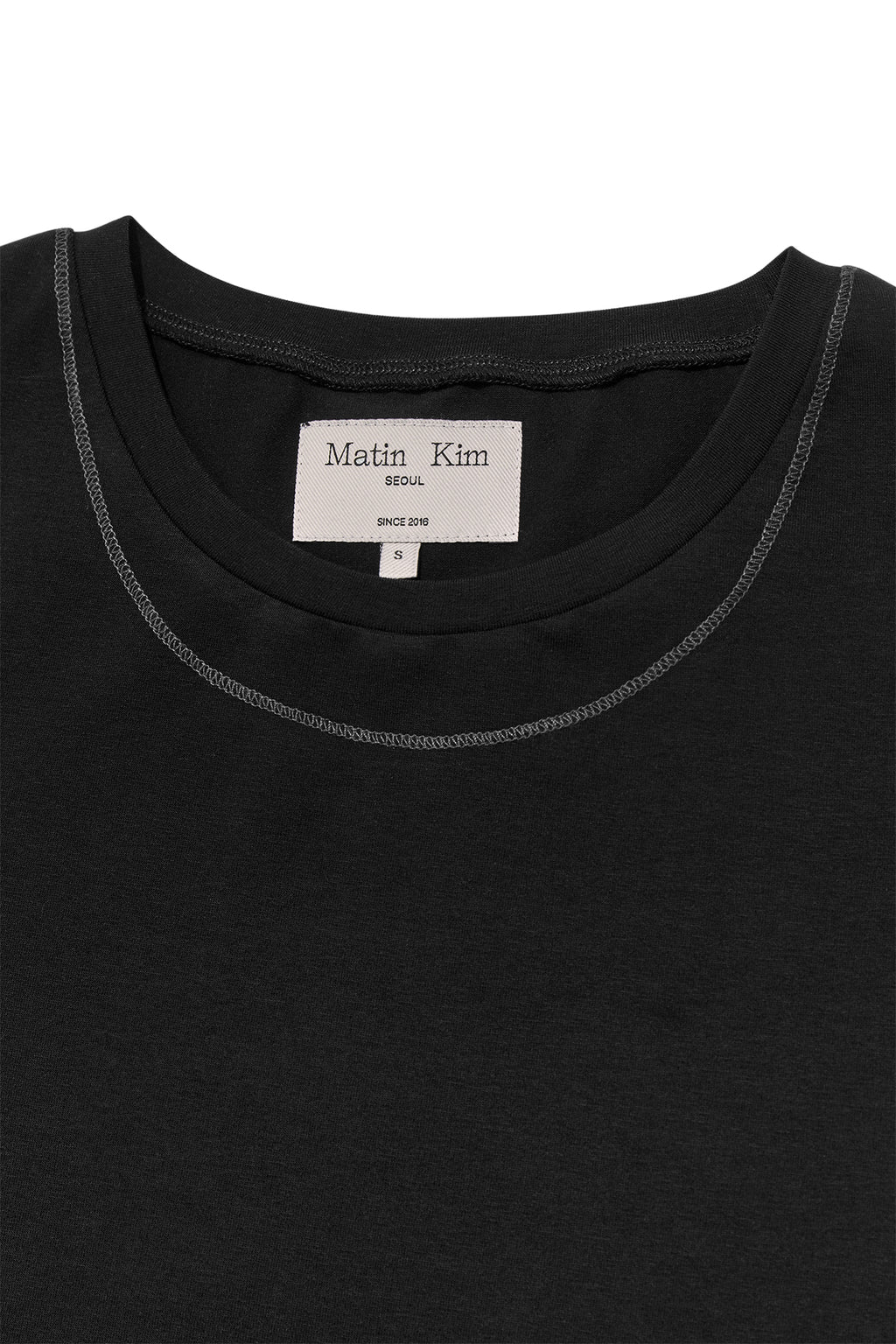 Matin Kim - Stitch Point Small Logo Top (Black) product image 3 | TRAB K-Fashion Australia