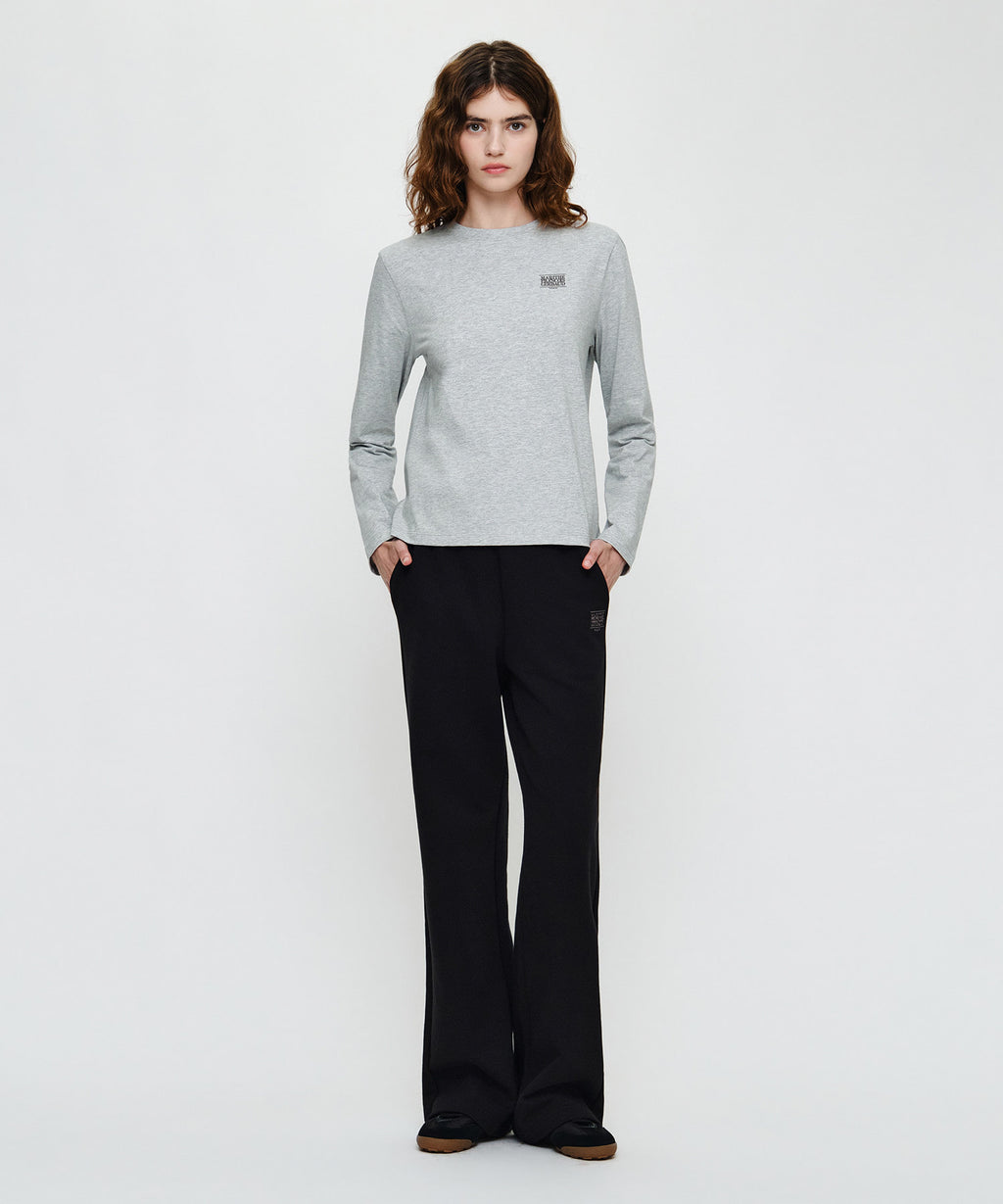 Marithe & Francois Girbaud - Small Classic Logo Long Sleeve Tee (Heather Gray) product image 4 | TRAB K-Fashion Australia