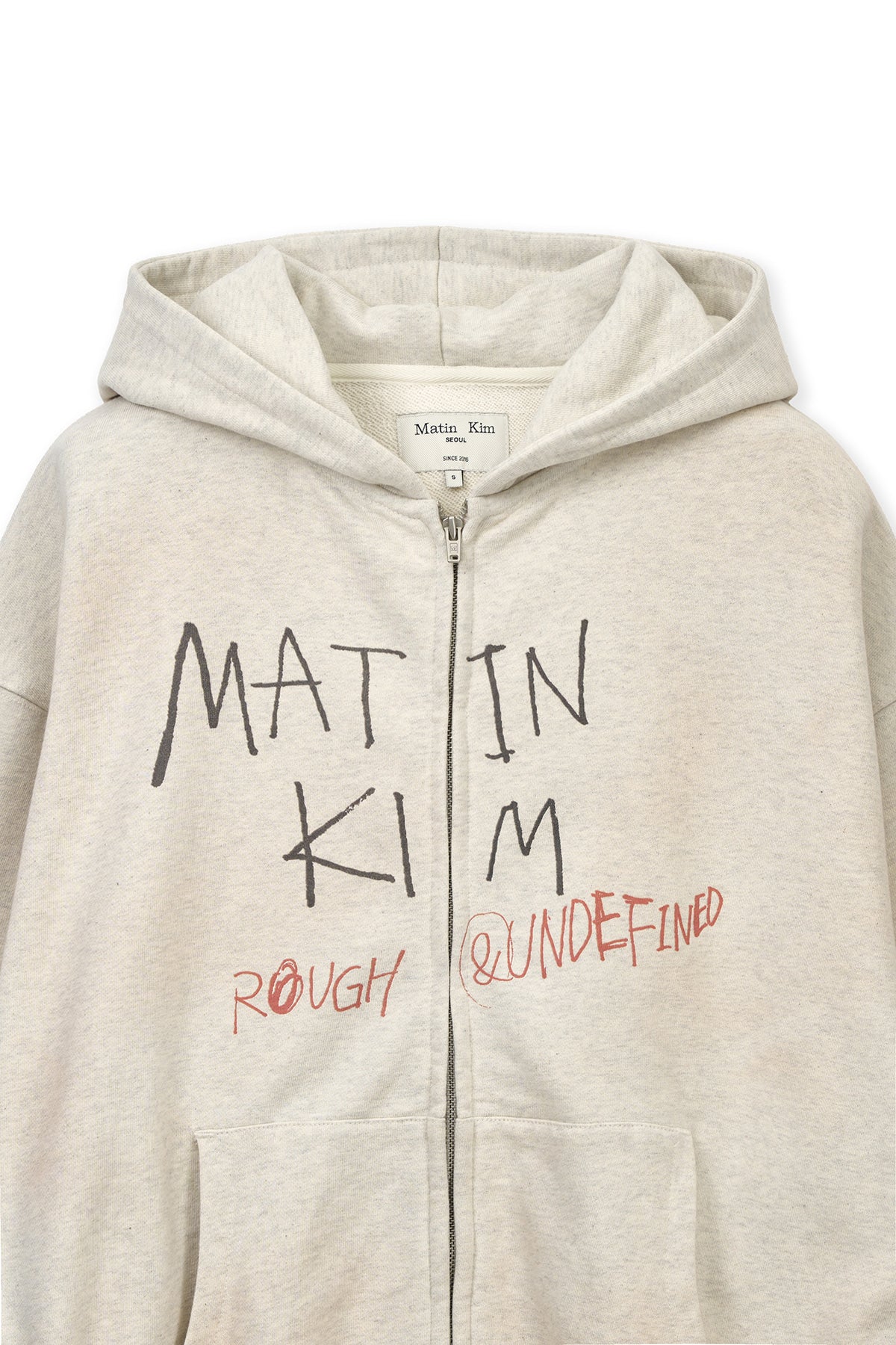 Matin Kim - Vintage Washed Graffiti Hoody Zip Up (Beige) product image 3 | TRAB K-Fashion Australia