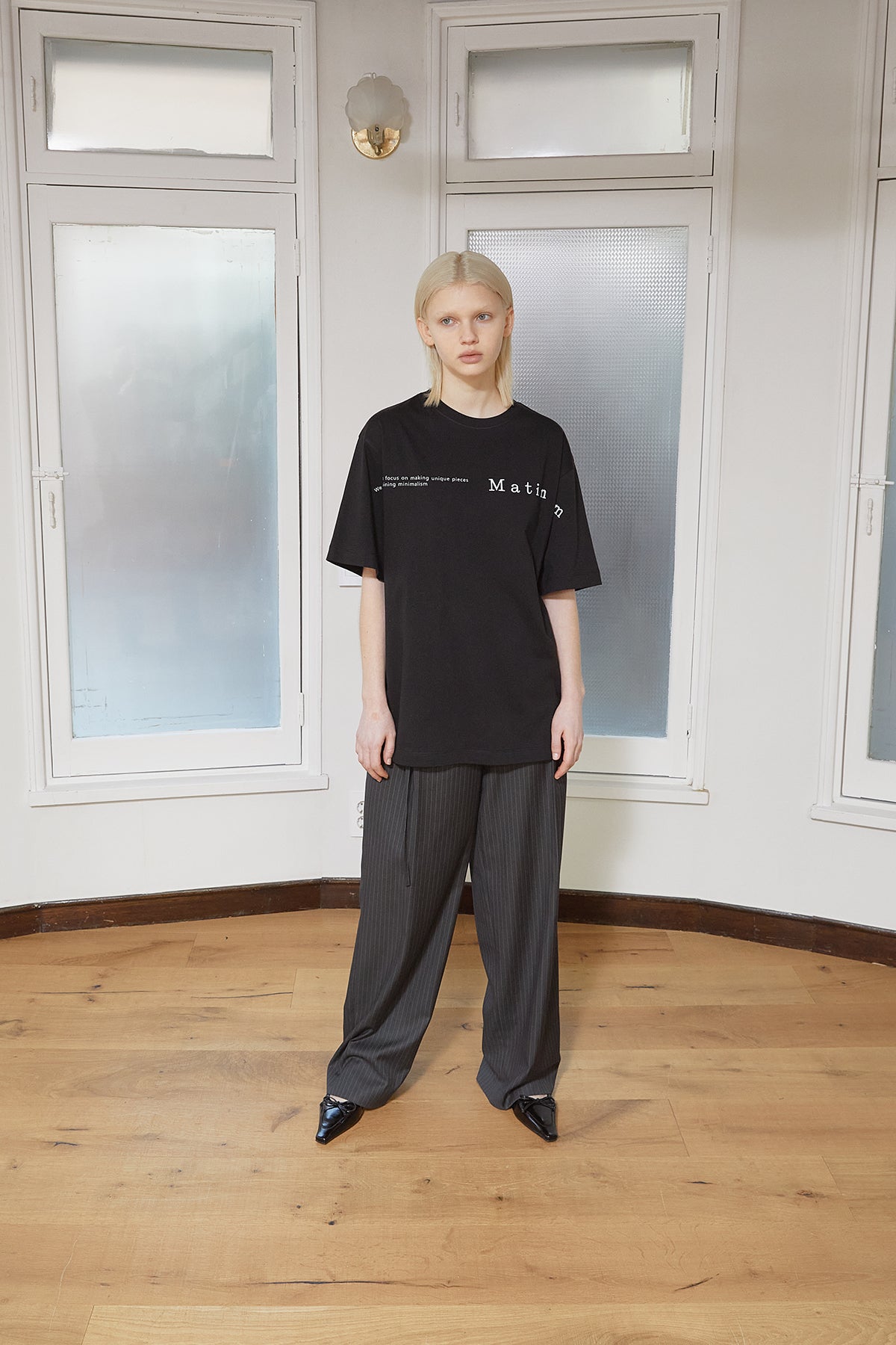 Matin Kim - Half Text Logo Top (Black) product image 11 | TRAB K-Fashion Australia