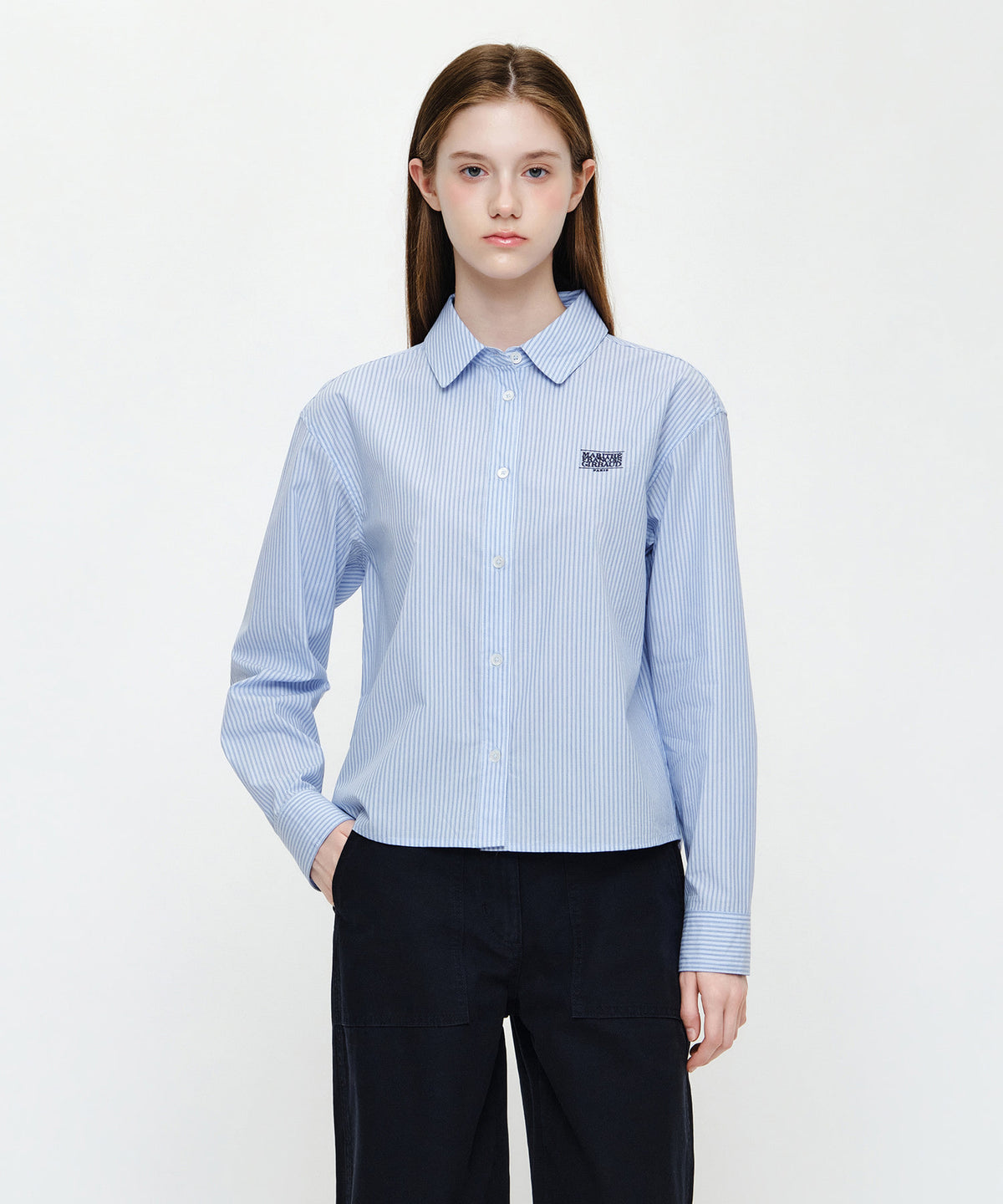 Marithe & Francois Girbaud - Micro Classic Logo Cotton Shirt (Stripe) product image 1 | TRAB K-Fashion Australia