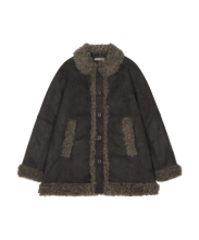 Coyseio - Hairy Suede Mustang Jacket (Charcoal) product image 1 | TRAB K-Fashion Australia