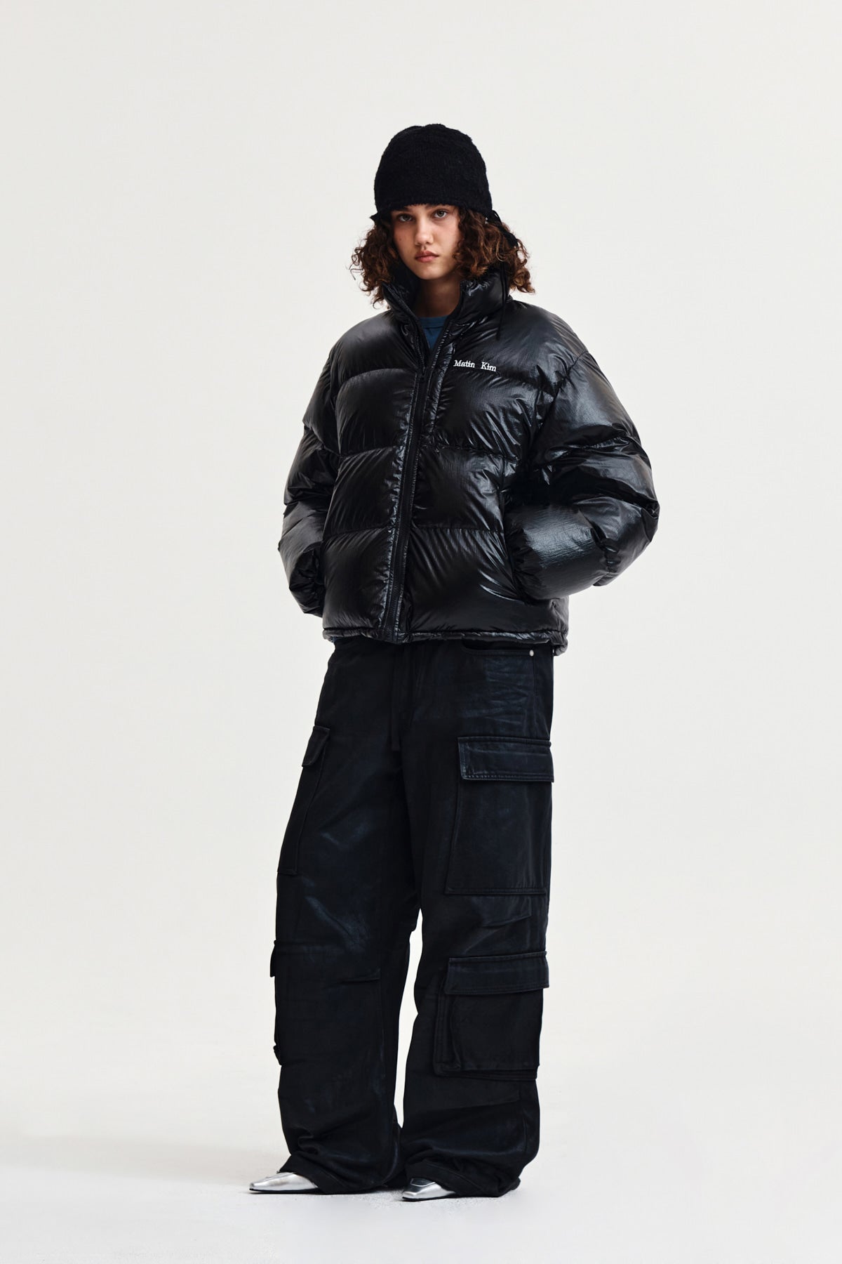 Matin Kim - Small Logo Volume Down Jumper (Black) product image 8 | TRAB K-Fashion Australia