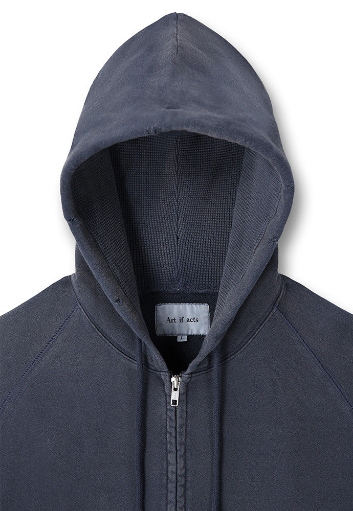 Art if acts - Garment Dyed Sweat Hooded Zip-Up (Navy) product image 9 | TRAB K-Fashion Australia