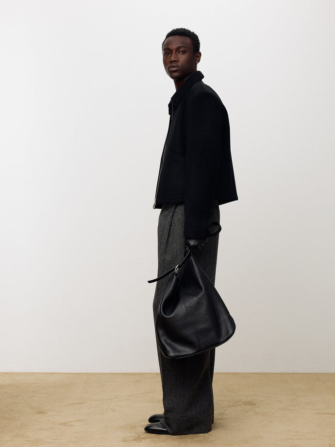 Tonywack - Detachable Knit Collar Cropped Blouson (Black) product image 3 | TRAB K-Fashion Australia