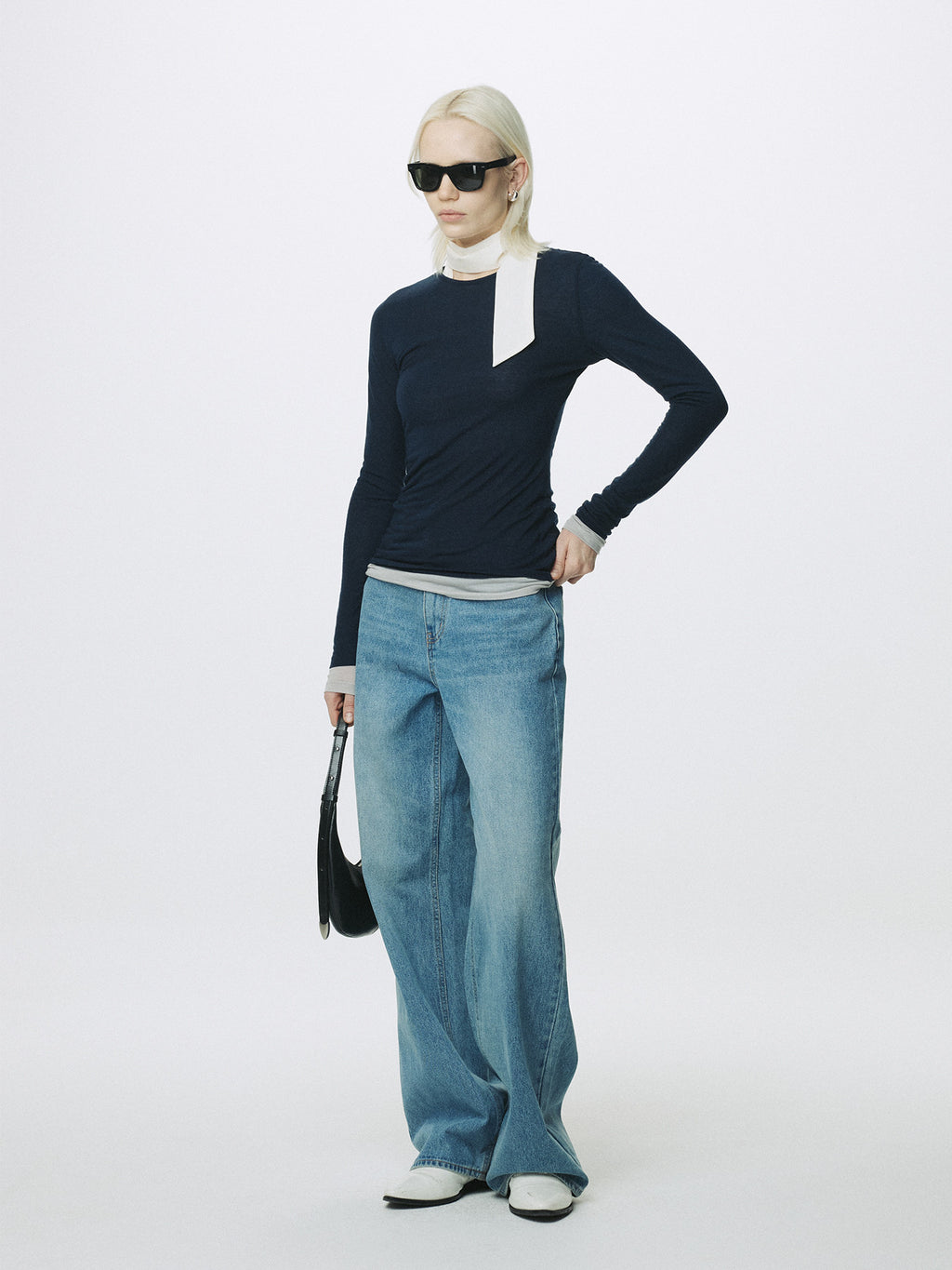 Tonywack - Tencel Layered Long Sleeve (Navy/Grey) product image 2 | TRAB K-Fashion Australia