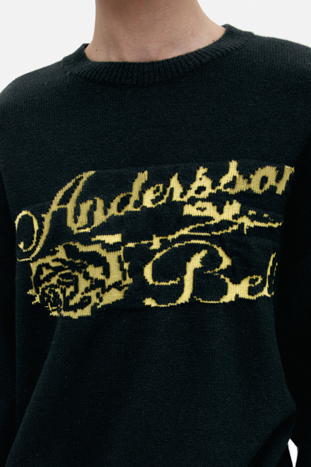 Andersson Bell - Unisex Cashmere Rose Crew-Neck Sweater (Black) product image 4 | TRAB K-Fashion Australia