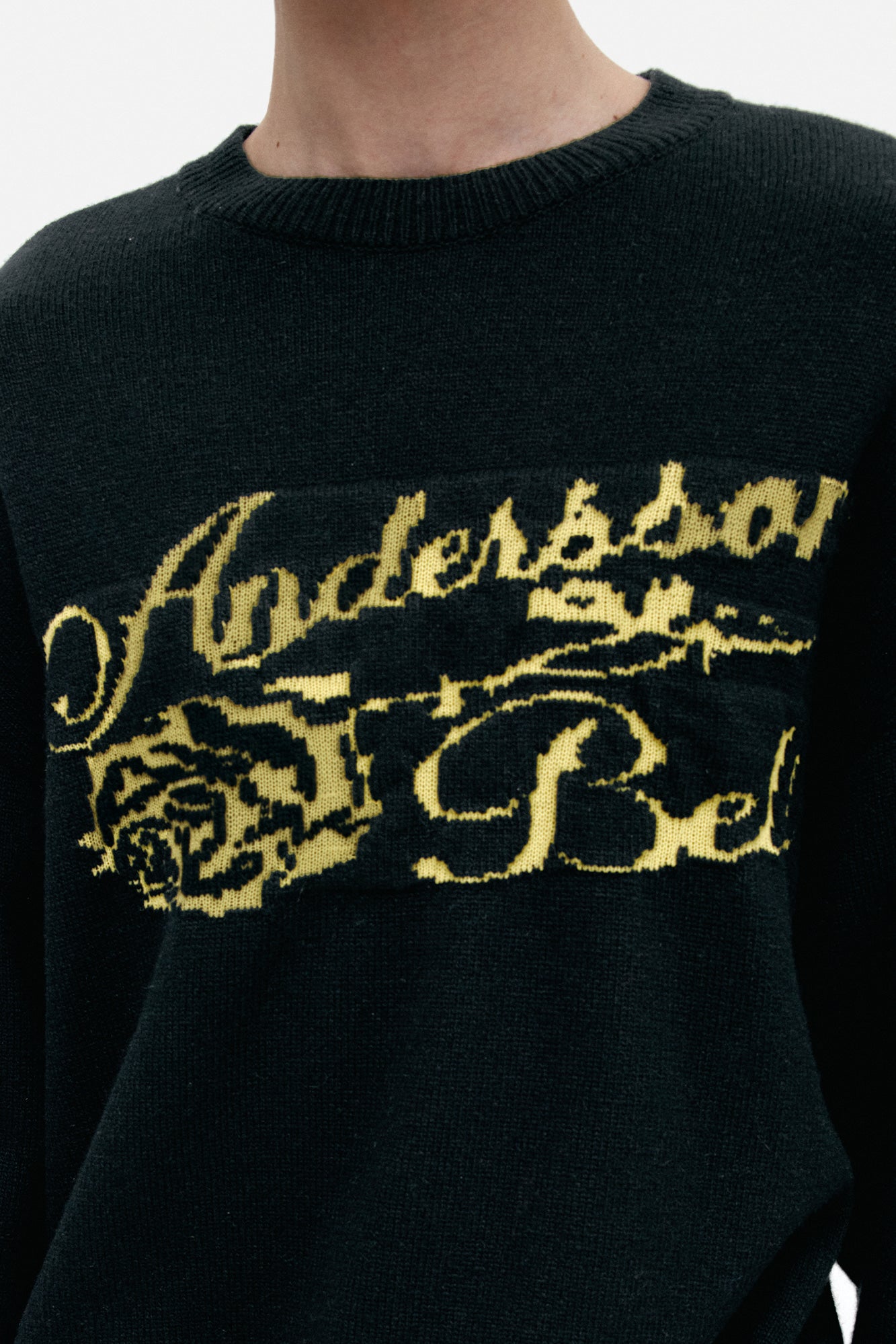 Andersson Bell - Unisex Cashmere Rose Crew-Neck Sweater (Black) product image 4 | TRAB K-Fashion Australia