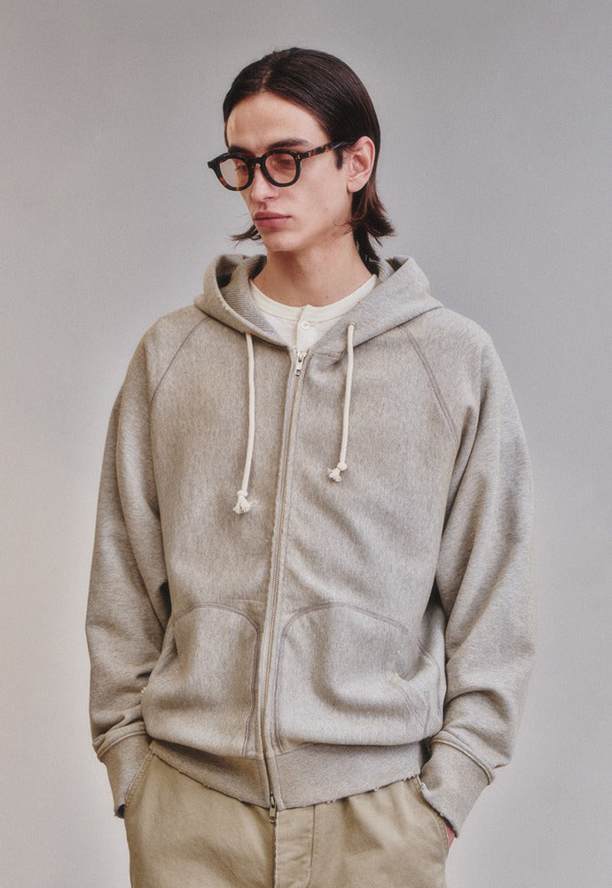 Art if acts - Garment Dyed Sweat Hooded Zip-Up (Melange Grey) product image 1 | TRAB K-Fashion Australia