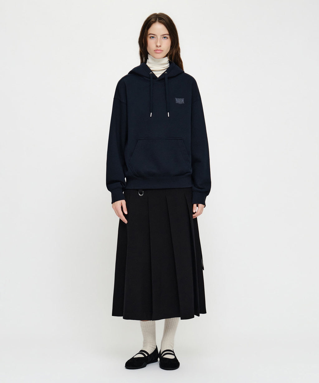 Marithe & Francois Girbaud - Small Classic Logo Oversized Hoodie (brushed) (Navy) product image 4 | TRAB K-Fashion Australia