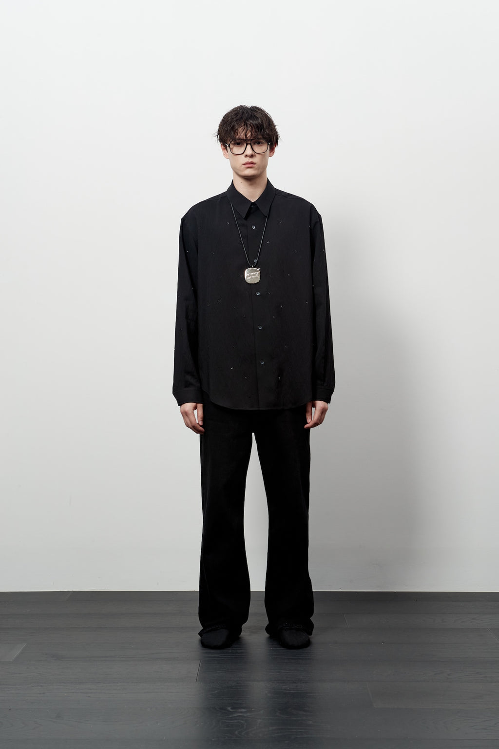 Stu - Crystal Stripe Shirt (Black) product image 1 | TRAB K-Fashion Australia