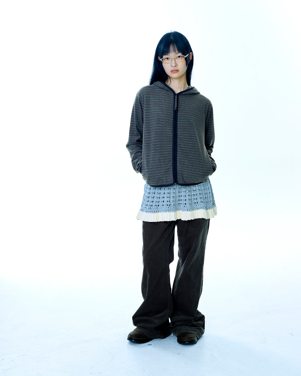 Coyseio - Layered Knit Skirt (Melange Grey) product image 7 | TRAB K-Fashion Australia