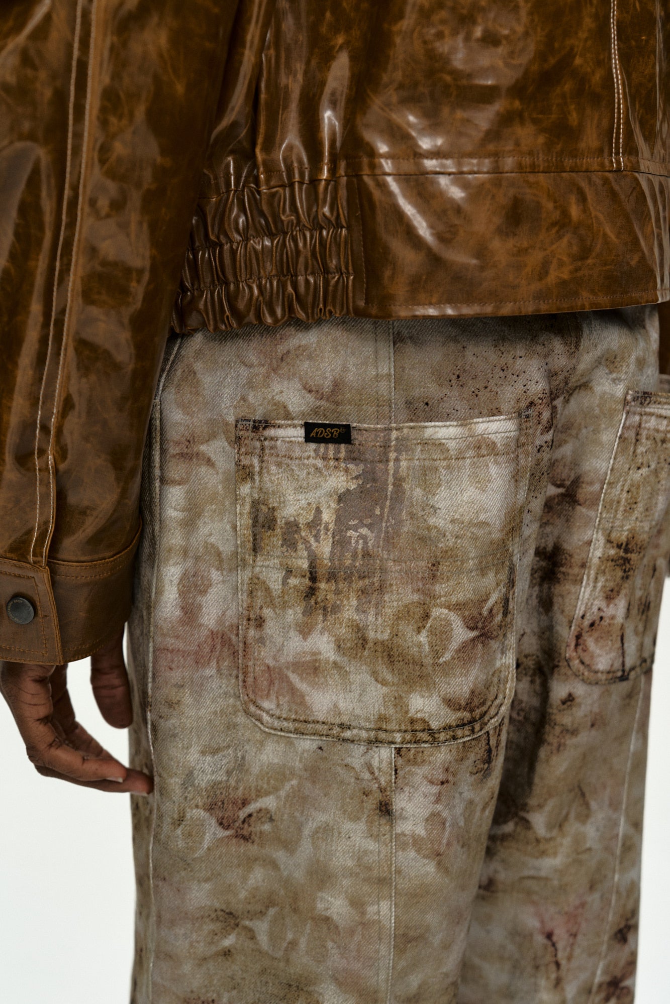 Andersson Bell - Flower Printed Wide-Leg Jeans (Beige) product image 6 | TRAB K-Fashion Australia