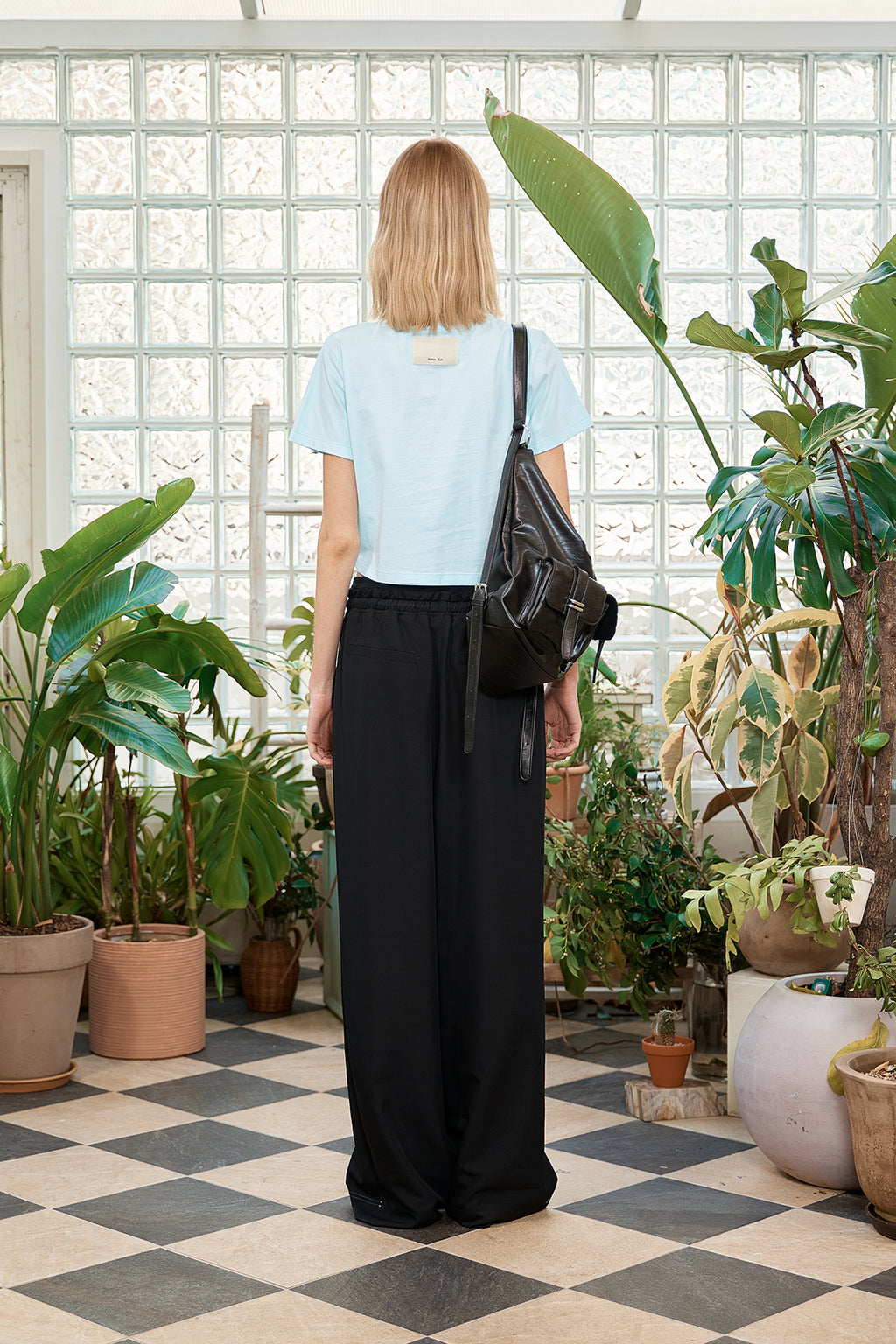 Matin Kim - Logo Thread Point Crop Top (Light Blue) product image 7 | TRAB K-Fashion Australia