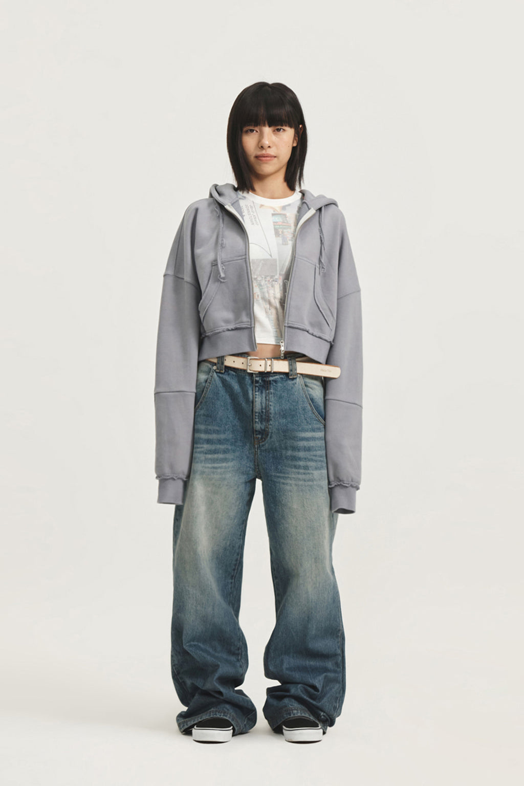 Matin Kim - Peaches Coating Washed Denim Pants (Blue) product image 1 | TRAB K-Fashion Australia