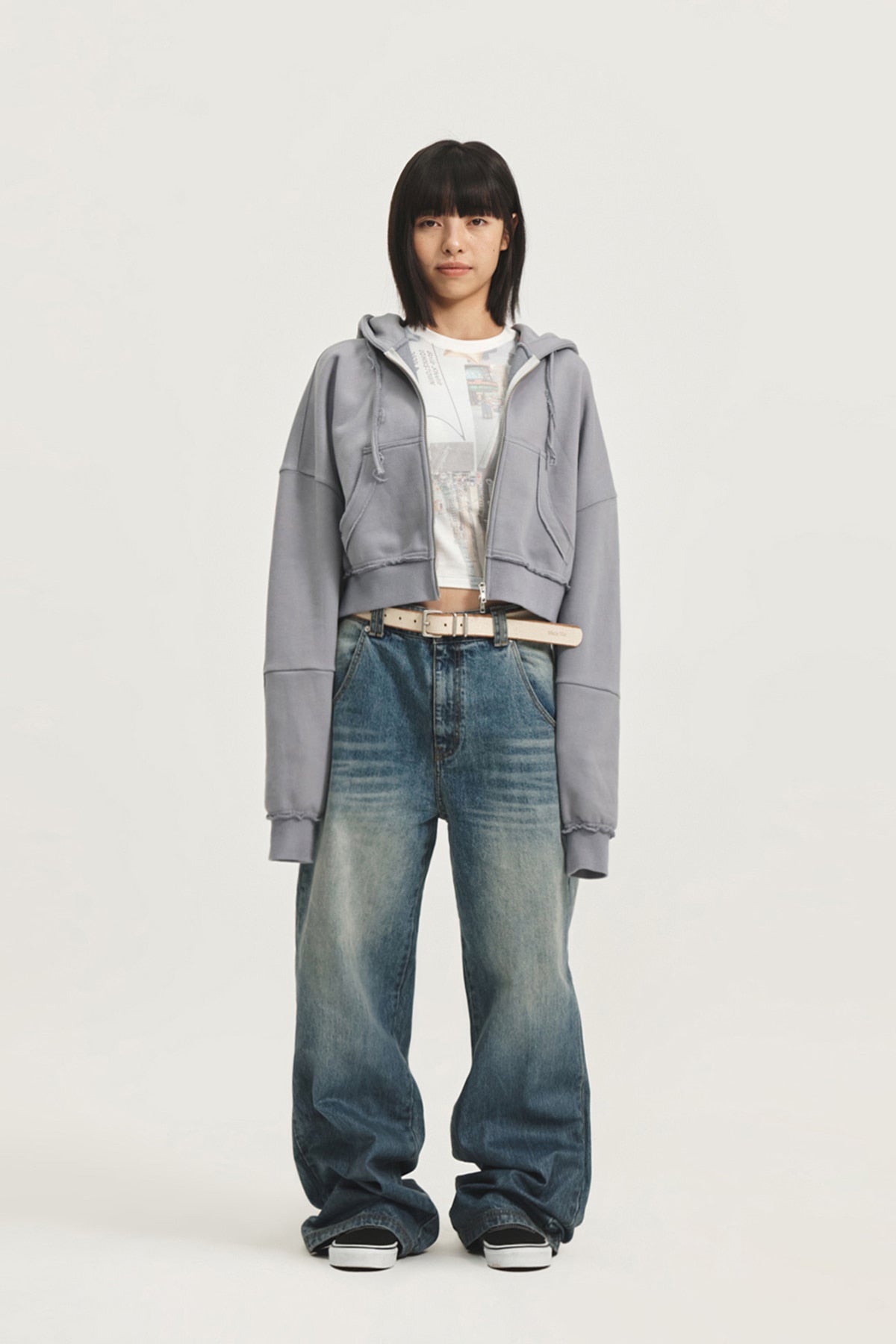 Matin Kim - Peaches Coating Washed Denim Pants (Blue) product image 1 | TRAB K-Fashion Australia