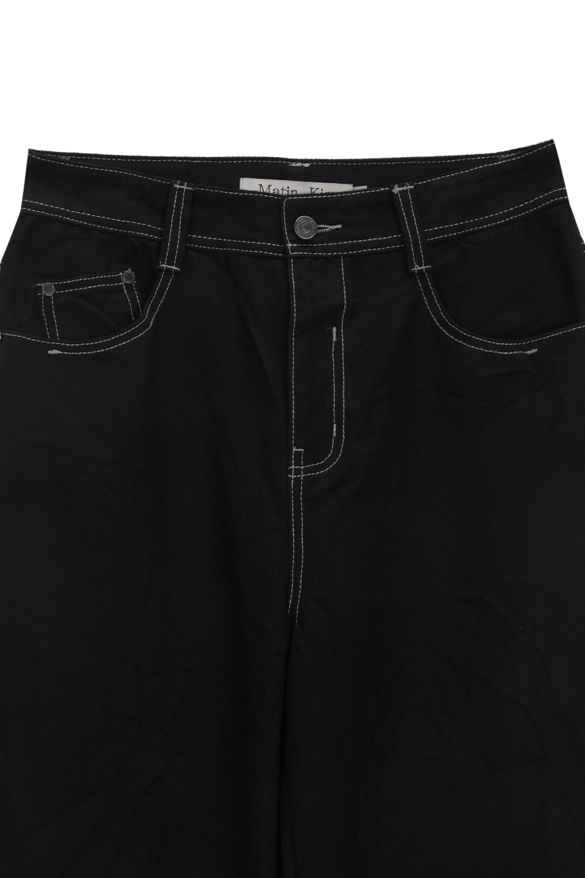 Matin Kim - Pigment Washed Denim Pants (Dark Navy) product image 3 | TRAB K-Fashion Australia