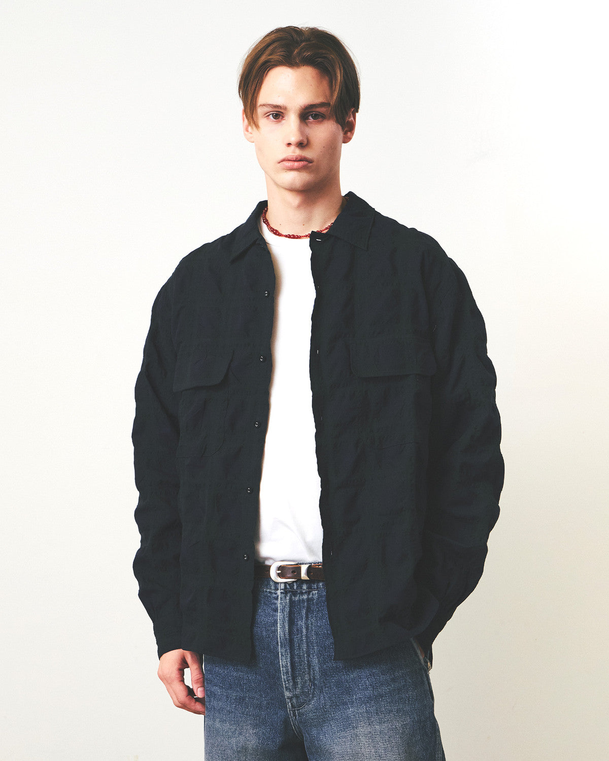 Eastlogue - Holiday Shirts (Navy Dot Embroidery) product image 3 | TRAB K-Fashion Australia