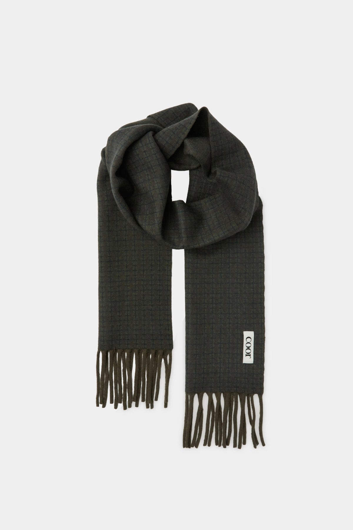 Coor - Merino Wool Gunclub Check Muffler (Khaki Brown) product image 1 | TRAB K-Fashion Australia