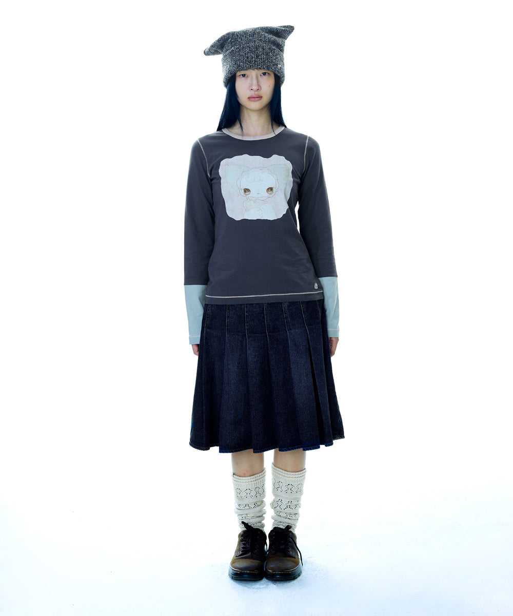 Coyseio - Deep Denim Pleats Skirt (Navy) product image 14 | TRAB K-Fashion Australia