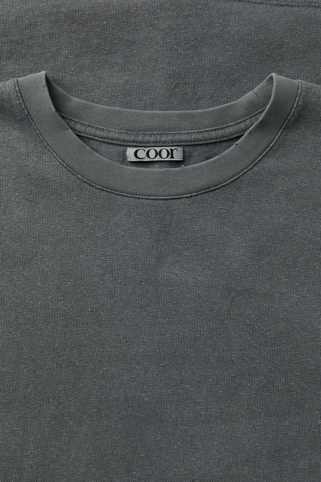 Coor - Damaged Color Dyed Crop T-Shirt (Washed Charcoal) product image 5 | TRAB K-Fashion Australia
