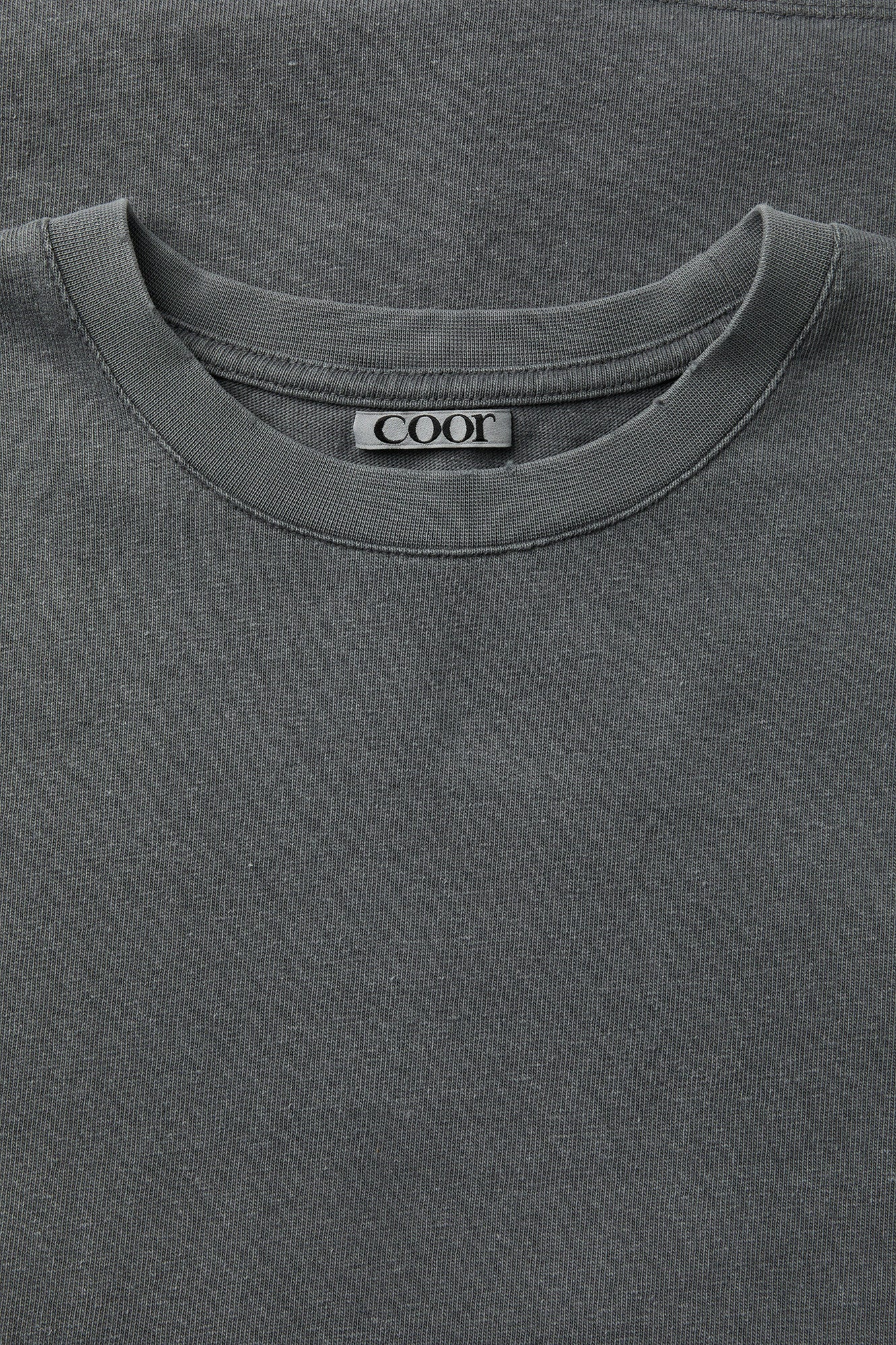 Coor - Damaged Color Dyed Crop T-Shirt (Washed Charcoal) product image 5 | TRAB K-Fashion Australia